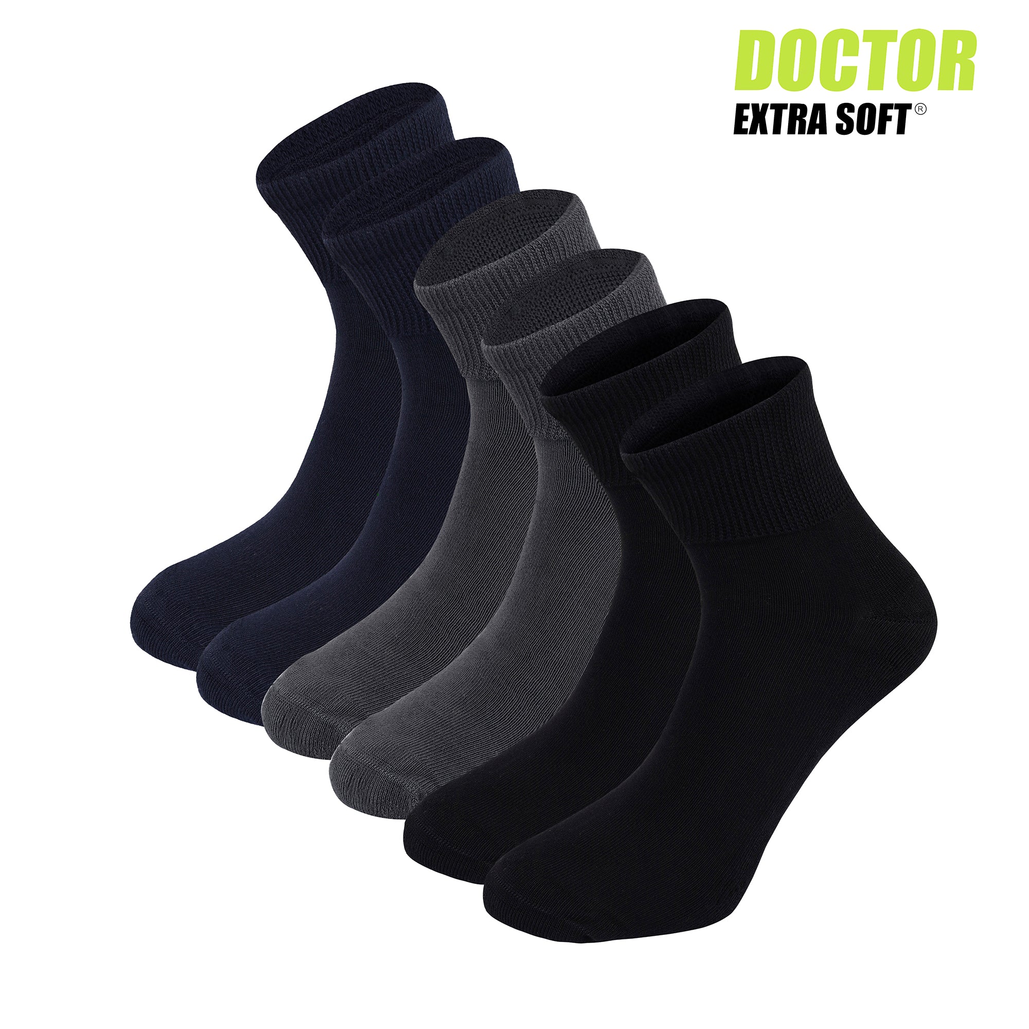 DOCTOR EXTRA SOFT 301 Men's Premium Cushioned Bamboo Ankle Socks| Half Terry, Odour-Free & Breathable| Ideal For Sports, Sneaker, Running, Gym Training, Athletic| Everyday Use Gent's/Boys PACK OF 3 (Free Size)