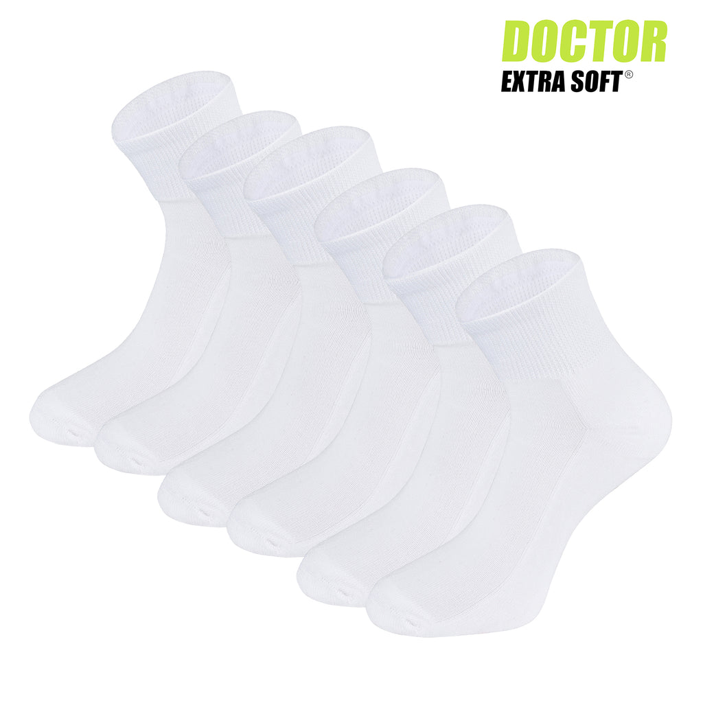 DOCTOR EXTRA SOFT 301 Men's Premium Cushioned Bamboo Ankle Socks| Half Terry, Odour-Free & Breathable| Ideal For Sports, Sneaker, Running, Gym Training, Athletic| Everyday Use Gent's/Boys PACK OF 3 (Free Size)