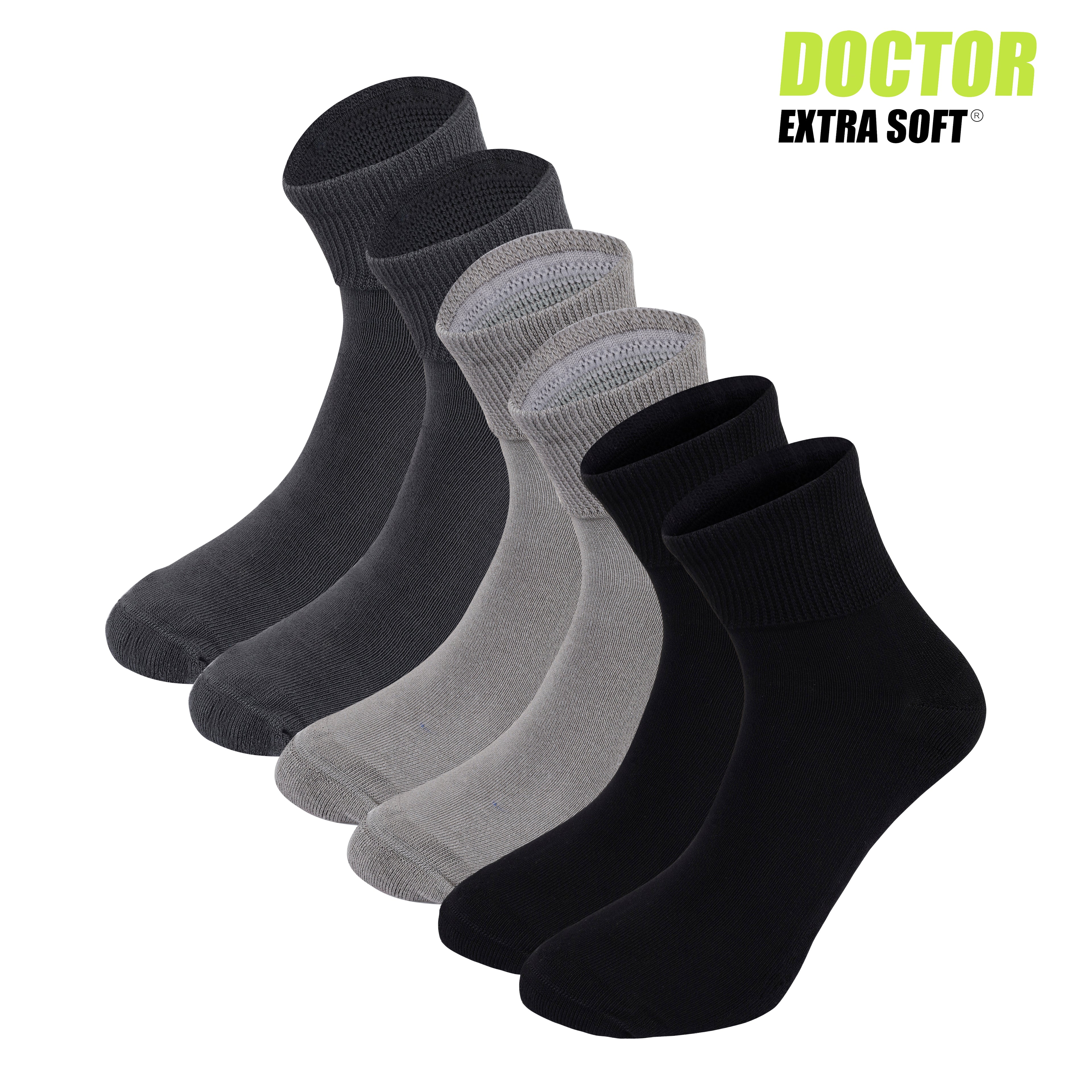 DOCTOR EXTRA SOFT 301 Men's Premium Cushioned Bamboo Ankle Socks| Half Terry, Odour-Free & Breathable| Ideal For Sports, Sneaker, Running, Gym Training, Athletic| Everyday Use Gent's/Boys PACK OF 3 (Free Size)