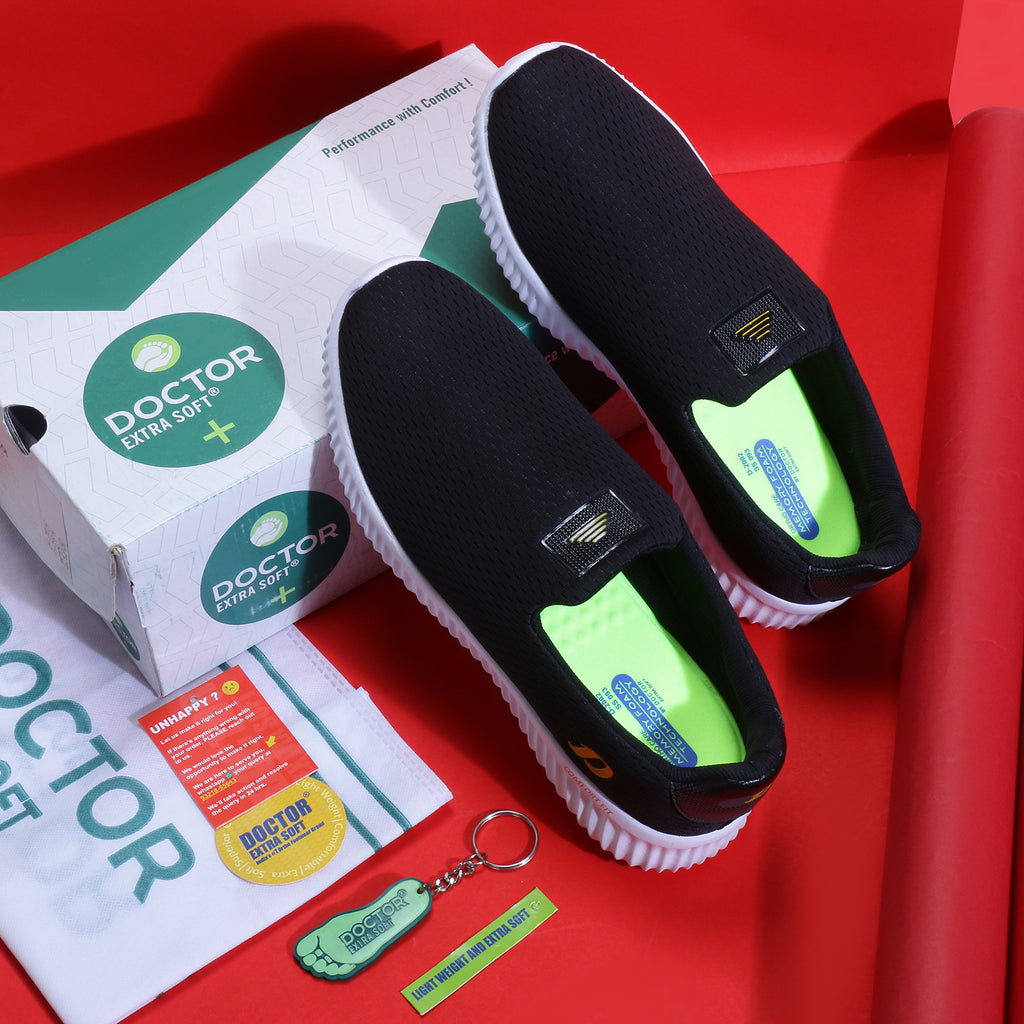 DOCTOR EXTRA SOFT D-2002 Memory Foam Men's Shoes for Walking Gym Training, Casual, Sports, Slip-On, Lightweight Comfortable Lace up Athletics Sneaker Moccasins for Gents