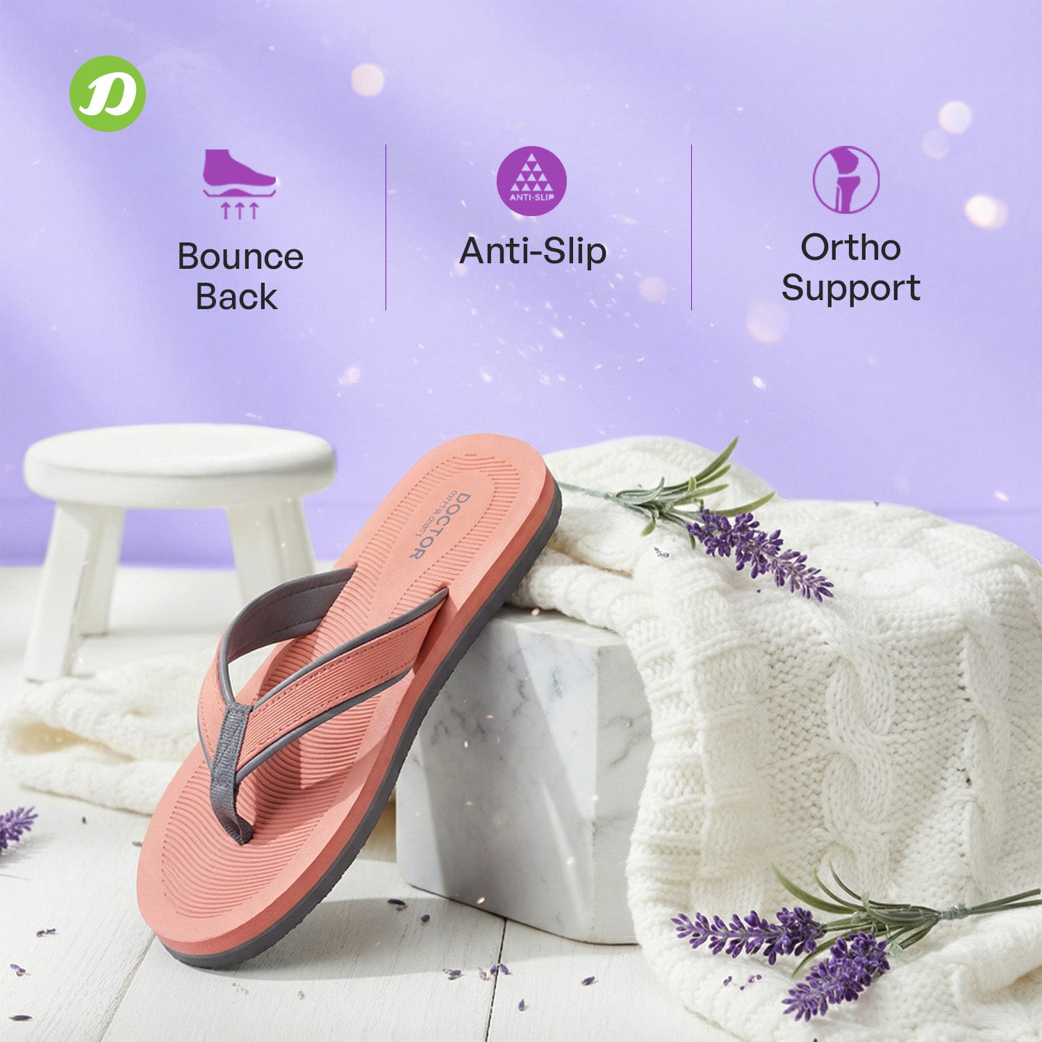 DOCTOR EXTRA SOFT D-04 Women's Slippers — Memory Foam & Orthopedic