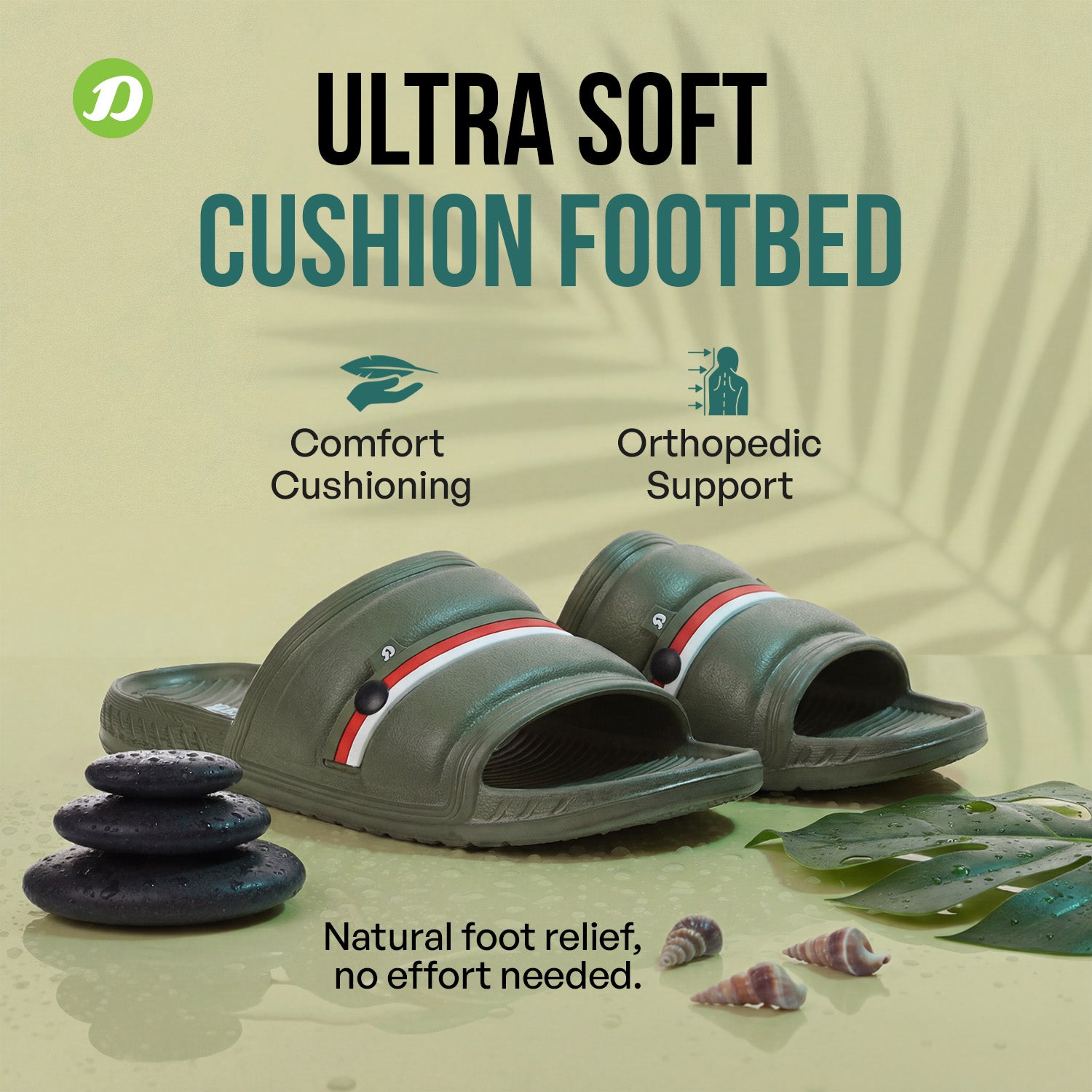 DOCTOR EXTRA SOFT Men's Classic Ultra Soft Sliders/Slippers with Cushion FootBed for Adult | Comfortable & Light Weight | Stylish & Anti-Skid | Waterproof & Everyday Flip Flops for Gents/Boys D-527