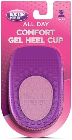 DOCTOR EXTRA SOFT Orthopedic Heel Pads for Women | Silicone Gel Heel Cups for Pain Relief, Shock Absorption, Plantar Fasciitis, Height Increase | Extra Cushioning Inserts for All Shoes (1 Pair)