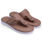 DOCTOR EXTRA SOFT D-630 Womens Flat Memory Foam Slippers/Flip-Flops Fashion Stylish Casual Comfortable Diabetic Orthopedic Lightweight Synthetic Slip-on Sandals with Adjustable Buckle for Girls/Ladies