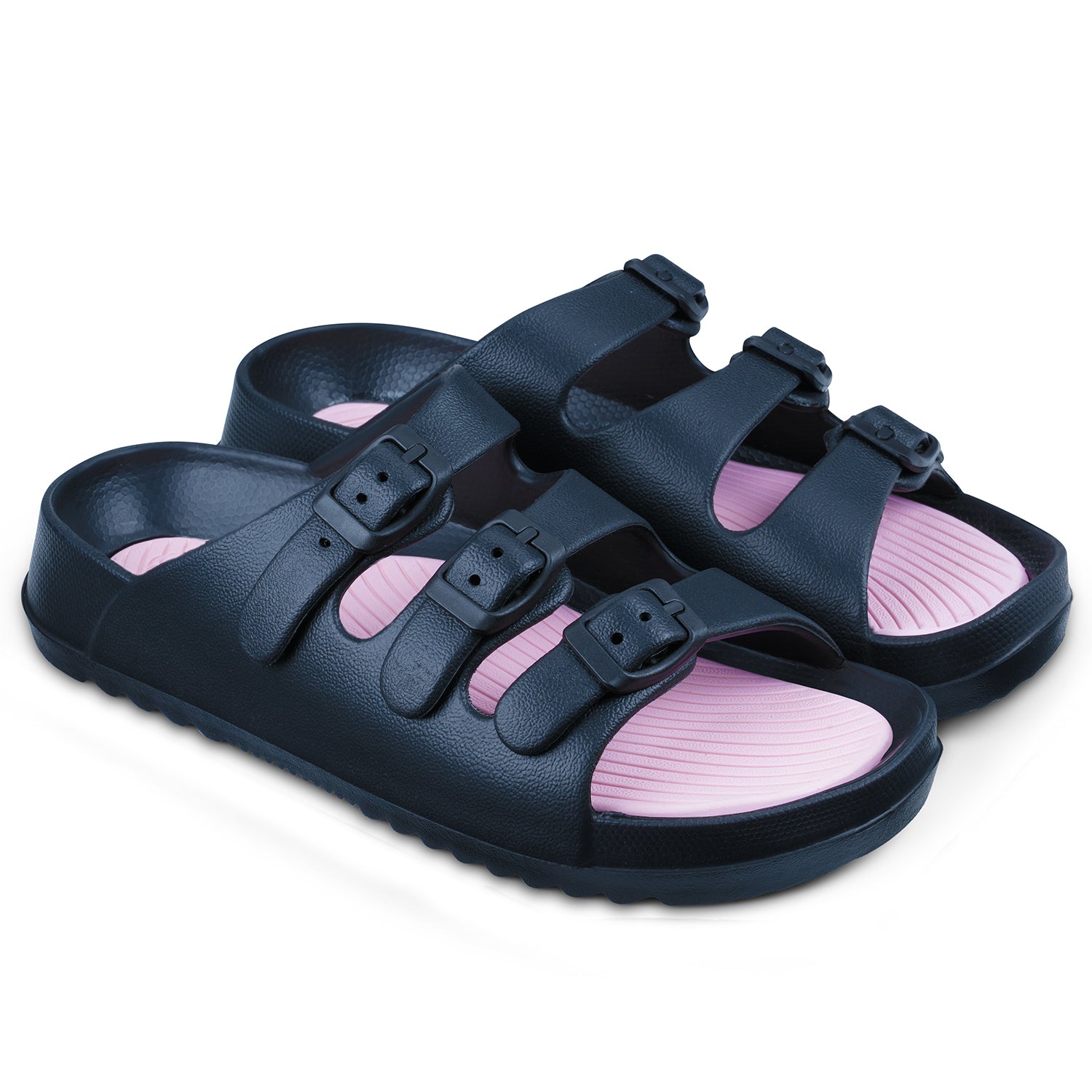 DOCTOR EXTRA SOFT Women’s EVA Slide Slip-On with Adjustable Triple Buckle Straps| Lightweight & Comfortable| Waterproof Summer Beach Pool Sandals for Indoor/Outdoor Casual Daily Walking Slippers D-548