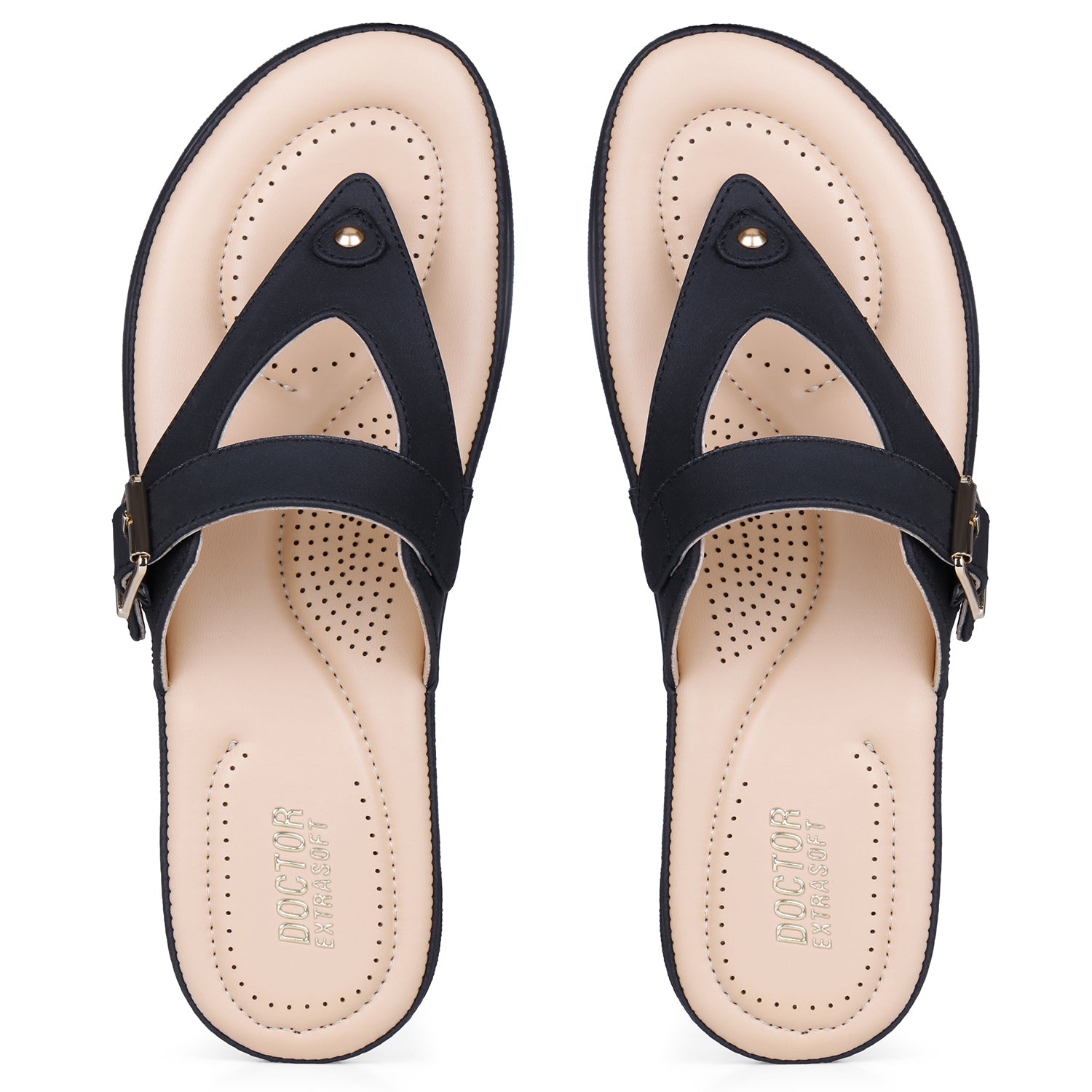 OCTOR EXTRA SOFT Women's Flat Comfortable Memory Foam Slippers/Flip-Flops Fashion Stylish Casual Diabetic Orthopedic Lightweight Synthetic Slip-on Sandals with Adjustable Strap for Girls/LadiesD-623