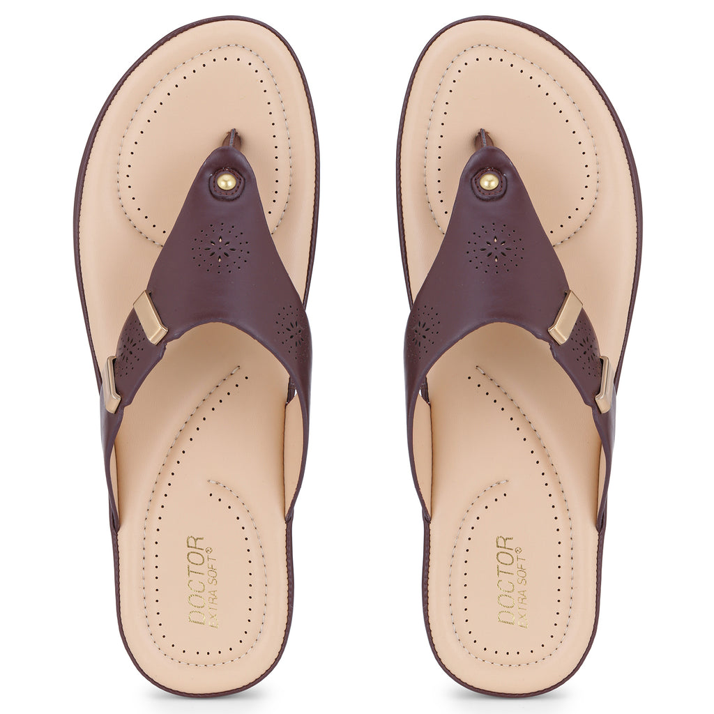 DOCTOR EXTRA SOFT ART-617  Women's Comfortable Memory Foam Thong Doctor Slippers/Flip-Flops| Fashionable Casual & Stylish| Lightweight & Breathable|Outdoor Synthetic Casual Chappals Sandals Ladies/Girls