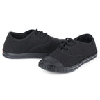 DOCTOR EXTRA SOFT D-3004 Uniform Tennis Canvas School Shoes with Laces Black & White for Boys & Girls | Memory Foam Cushion & Anti-Bacterial Technology| Lightweight | Comfortable| Durable & Anti-Skid