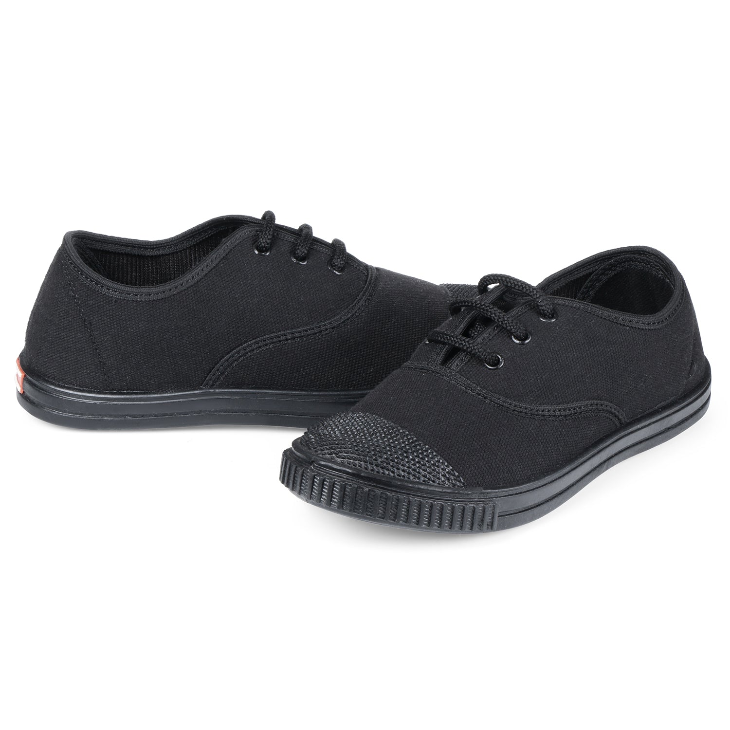 DOCTOR EXTRA SOFT D-3004 Uniform Tennis Canvas School Shoes with Laces Black & White for Boys & Girls | Memory Foam Cushion & Anti-Bacterial Technology| Lightweight | Comfortable| Durable & Anti-Skid