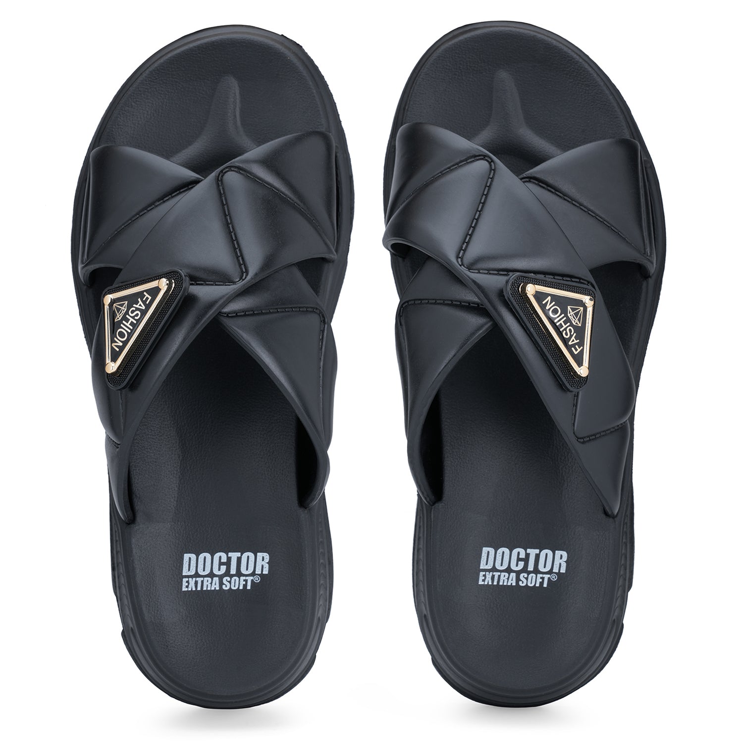DOCTOR EXTRA SOFT Women's Fashionable Buckle Sliders/Slippers with Cushion FootBed for Adult | Comfortable & Light Weight| Stylish & Anti-Skid| Waterproof & Everyday Flip Flops for Ladies Girls D-521