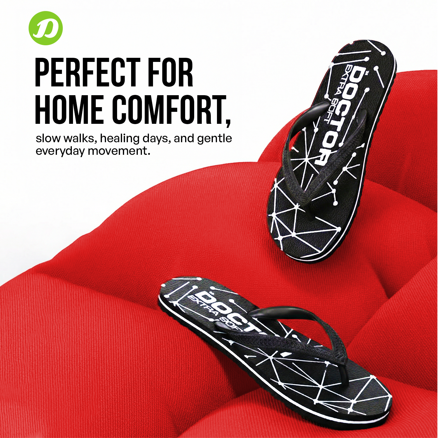 DOCTOR EXTRA SOFT OR-D-02 Women's Flip Flops — Anti-Skid