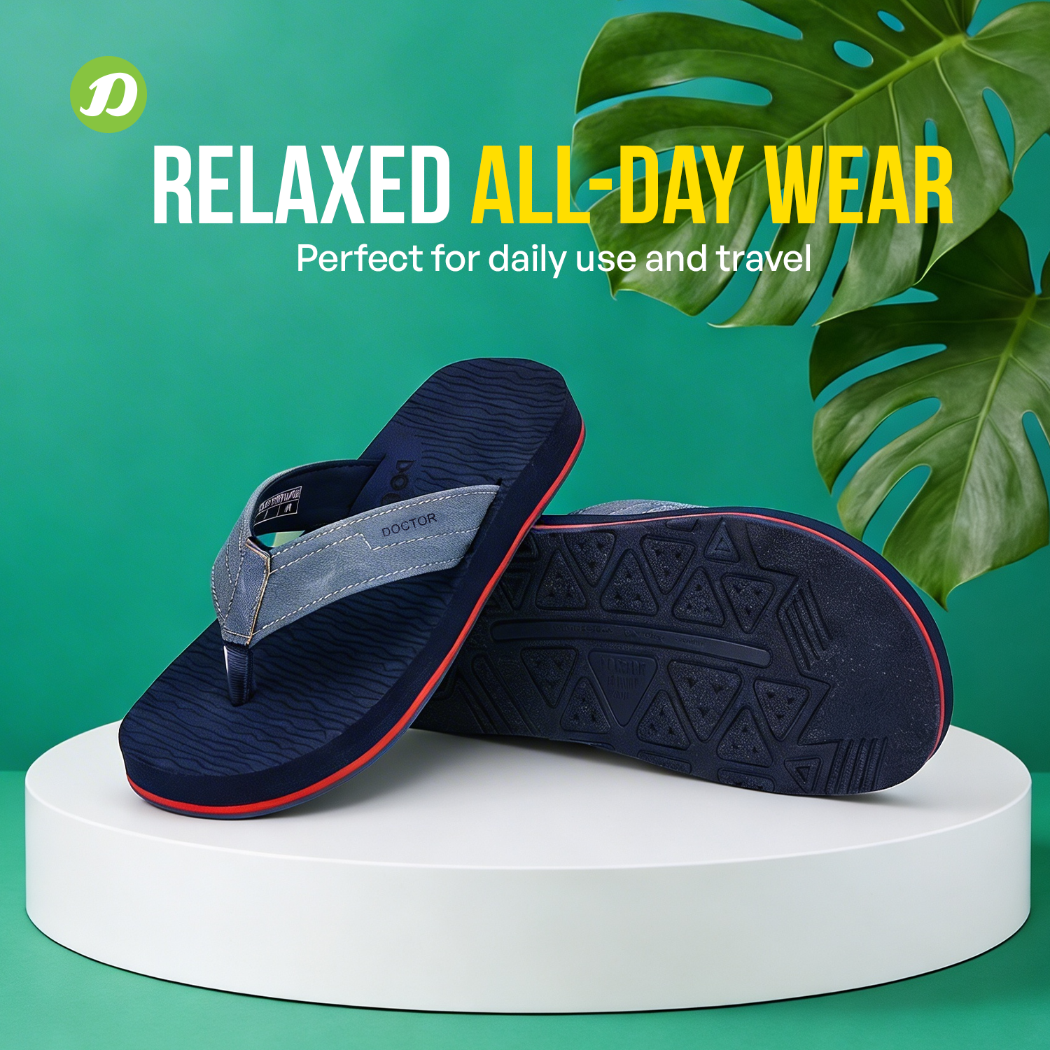 DOCTOR EXTRA SOFT D-37 Men's Flip Flops — Cushion Footbed & Orthopedic