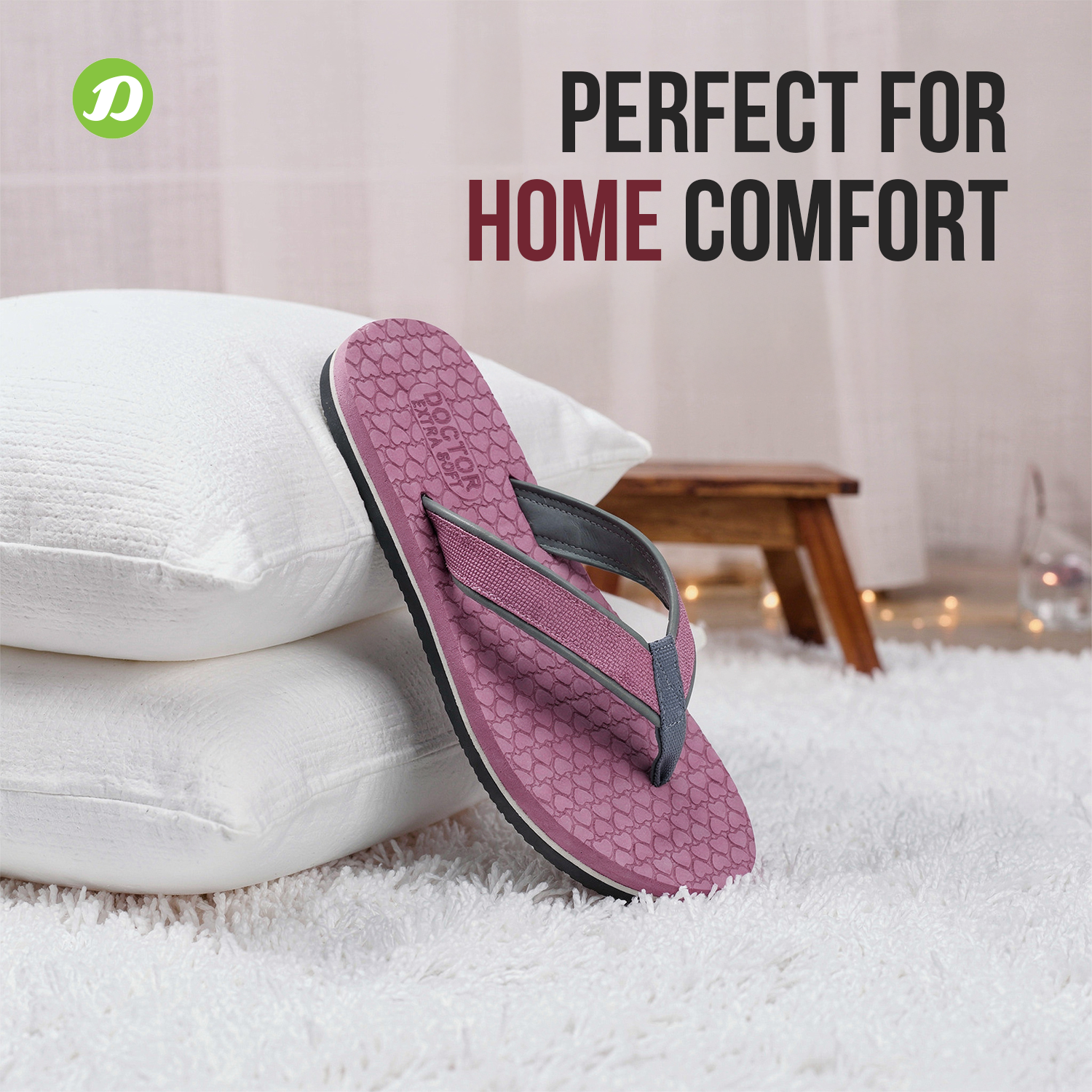 DOCTOR EXTRA SOFT D-03 Women's Slider Slippers — Bounce-Back Foam & Orthopedic