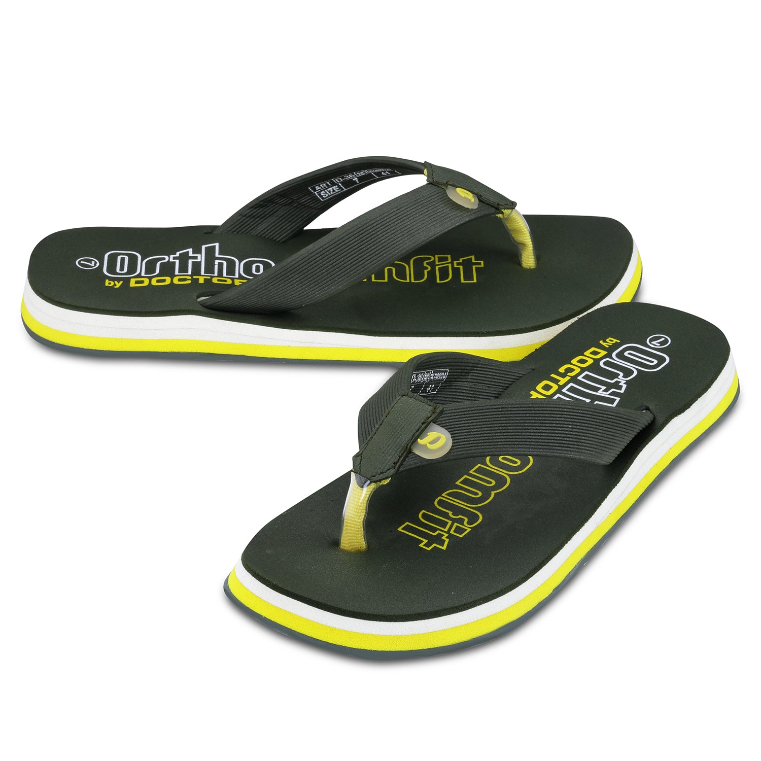 DOCTOR EXTRA SOFT D-36 Men's Orthopedic TPR Slippers with Cushion FootBed for Adult| Stylish & Anti-Skid| Comfortable & Light Weight| Casual Durable Waterproof Everyday Dr. Home Flip Flops Gents Boys