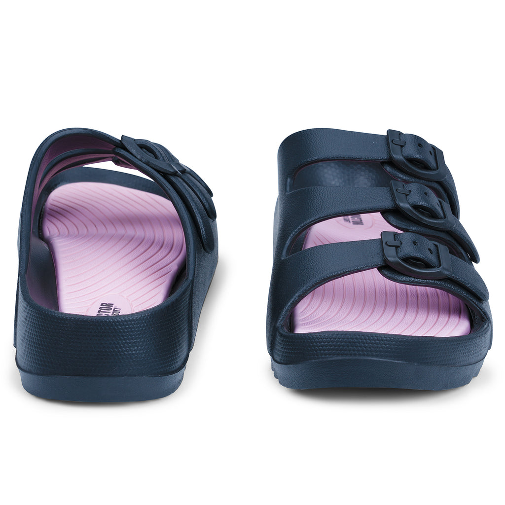 DOCTOR EXTRA SOFT Women’s EVA Slide Slip-On with Adjustable Triple Buckle Straps| Lightweight & Comfortable| Waterproof Summer Beach Pool Sandals for Indoor/Outdoor Casual Daily Walking Slippers D-548