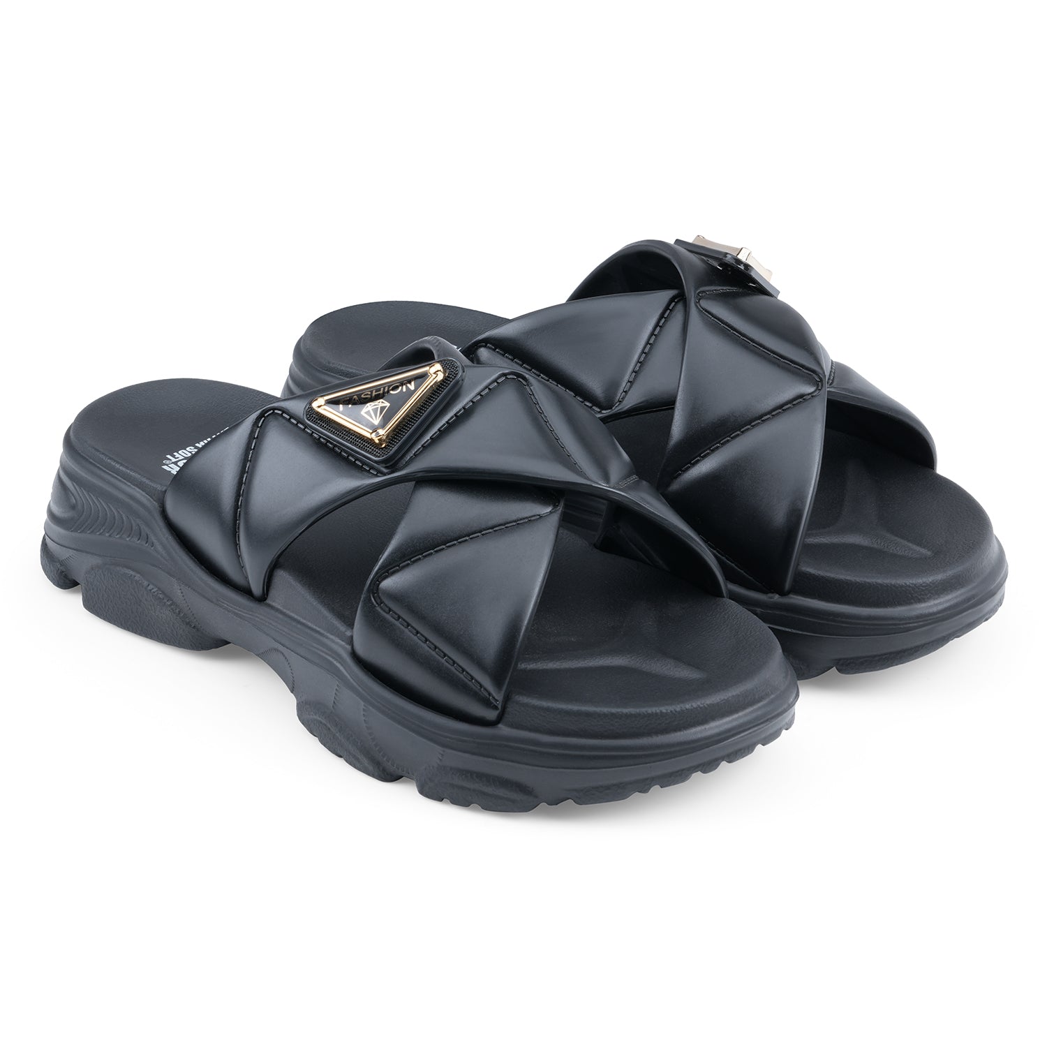 DOCTOR EXTRA SOFT Women's Fashionable Buckle Sliders/Slippers with Cushion FootBed for Adult | Comfortable & Light Weight| Stylish & Anti-Skid| Waterproof & Everyday Flip Flops for Ladies Girls D-521