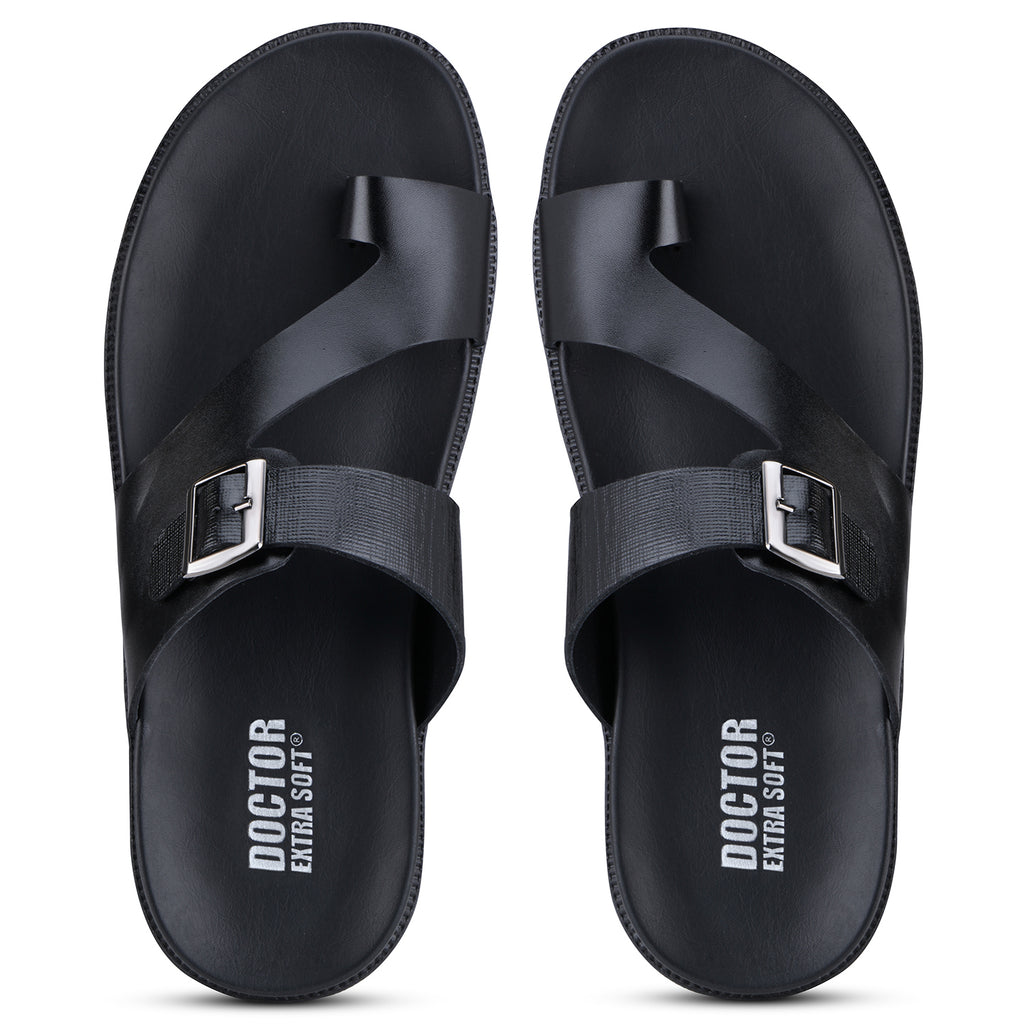 DOCTOR EXTRA SOFT F-1 Men's Leather Thong Sandals — Genuine Leather & Anti-Skid