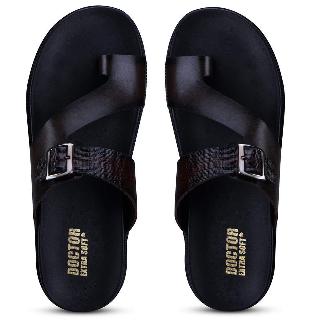 DOCTOR EXTRA SOFT F-1 Men's Leather Thong Sandals — Genuine Leather & Anti-Skid
