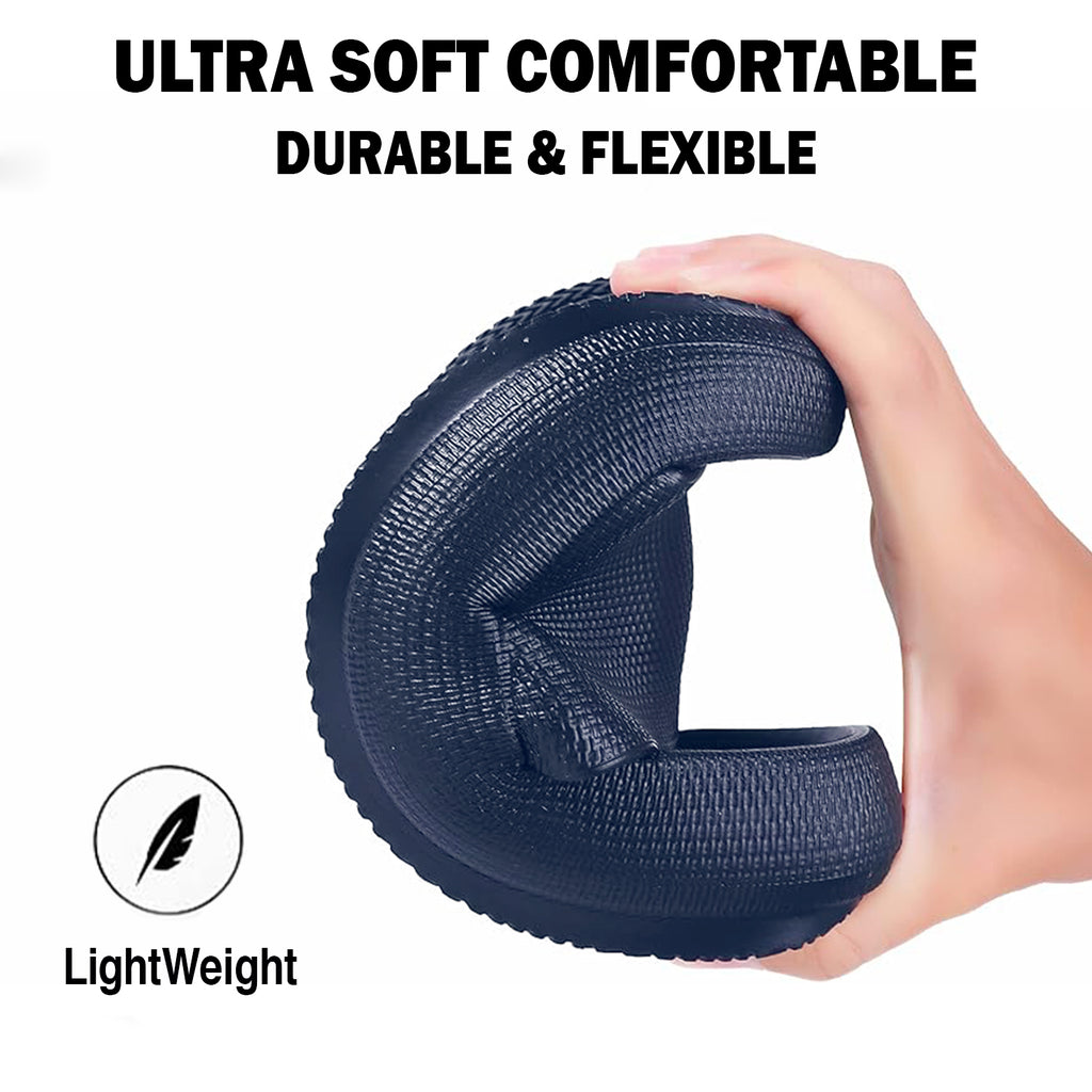 DOCTOR EXTRA SOFT D-505 Men's Classic Cushion Sliders/Slippers with Adjustable Buckle Strap for Adult | Comfortable & LightWeight |Stylish & Anti-Skid| Waterproof & Everyday Flip Flops for Gents/Boys