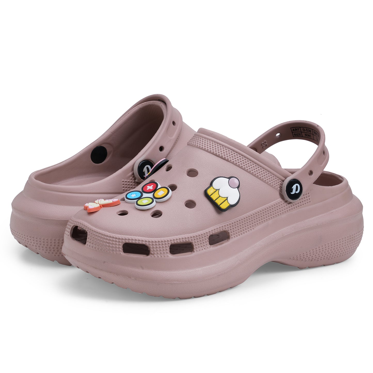 DOCTOR EXTRA SOFT D-538 Women's Premium Extra Comfortable Clogs/Sandals with Cute Charms & Adjustable Back Strap for Adult| Lightweight Stylish & Anti-Skid| Waterproof Everyday Use Mules Girls/Ladies