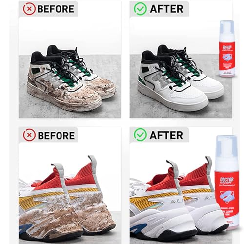 DOCTOR EXTRA SOFT Sports & Sneaker Care Kit |150 ml Shoe Foam Cleaner with Free Brush Quickly Remove Dirt & Stains Shoes Like White/Canvas/Tennis/Trainers/Nubuck/Suede/Loafers