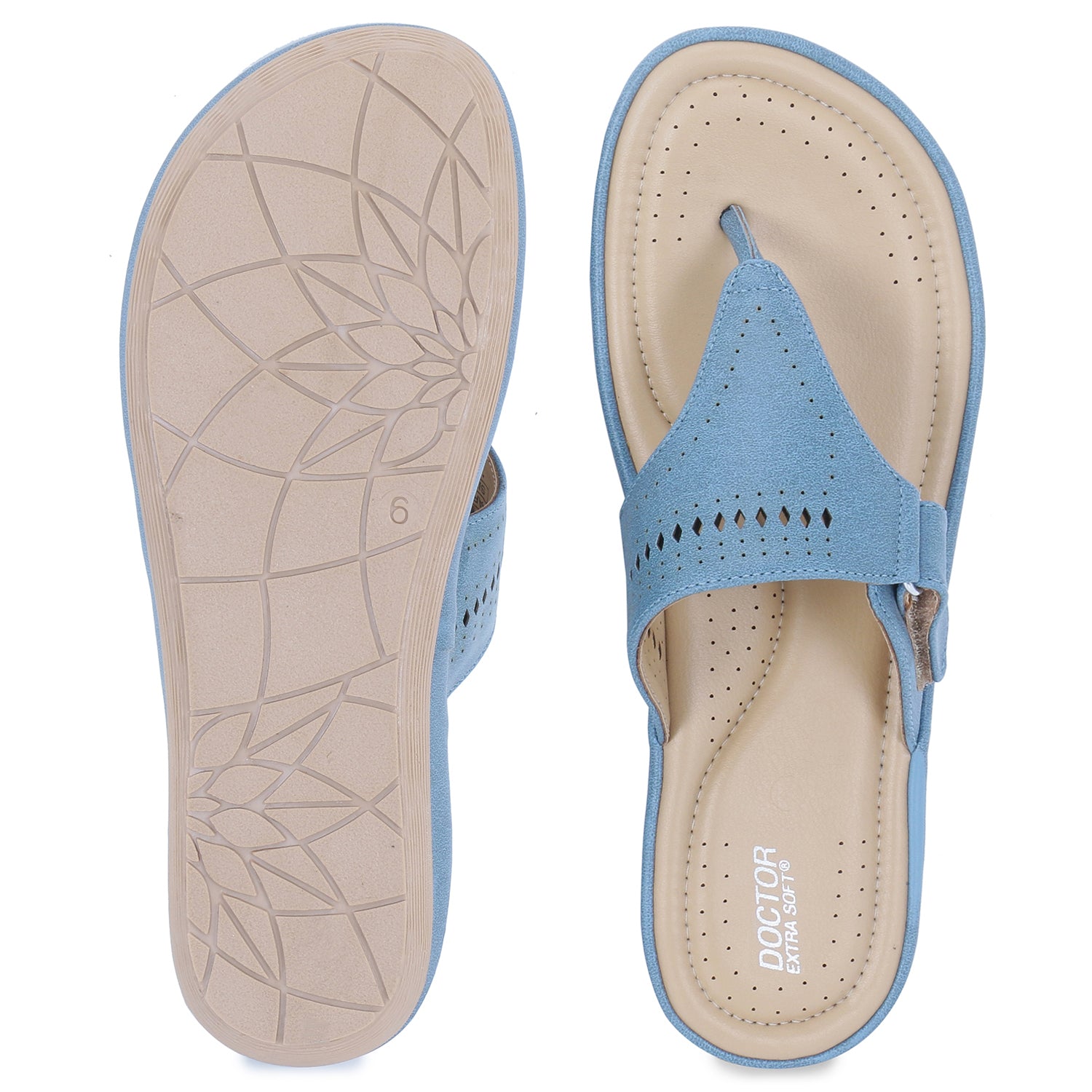 DOCTOR EXTRA SOFT D-608 Women's Flat Memory Foam Chappals