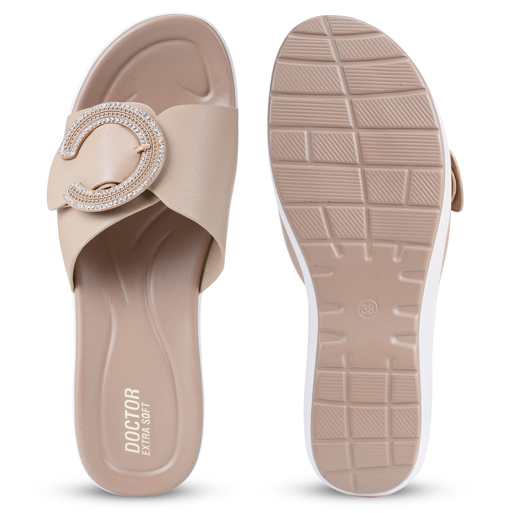 DOCTOR EXTRA SOFT Women's Flip Flops | Anti-Skid, Waterproof, Lightweight | D-657