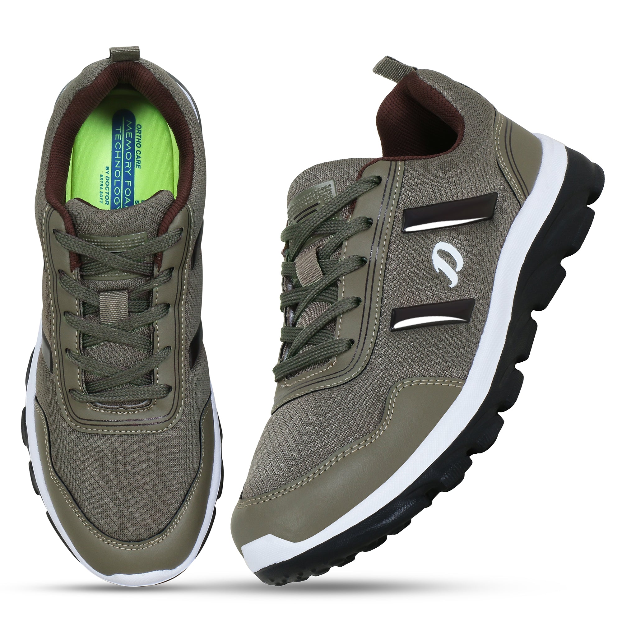 DOCTOR EXTRA SOFT D-2003 Memory Foam Mens Running Shoe with EVA Sole | Sports,Gym,Training,Walking,Jogging,Casual,School | Lightweight & Comfortable| Sneakers Lace-Up Athletics Loafer Gent's & Boy's