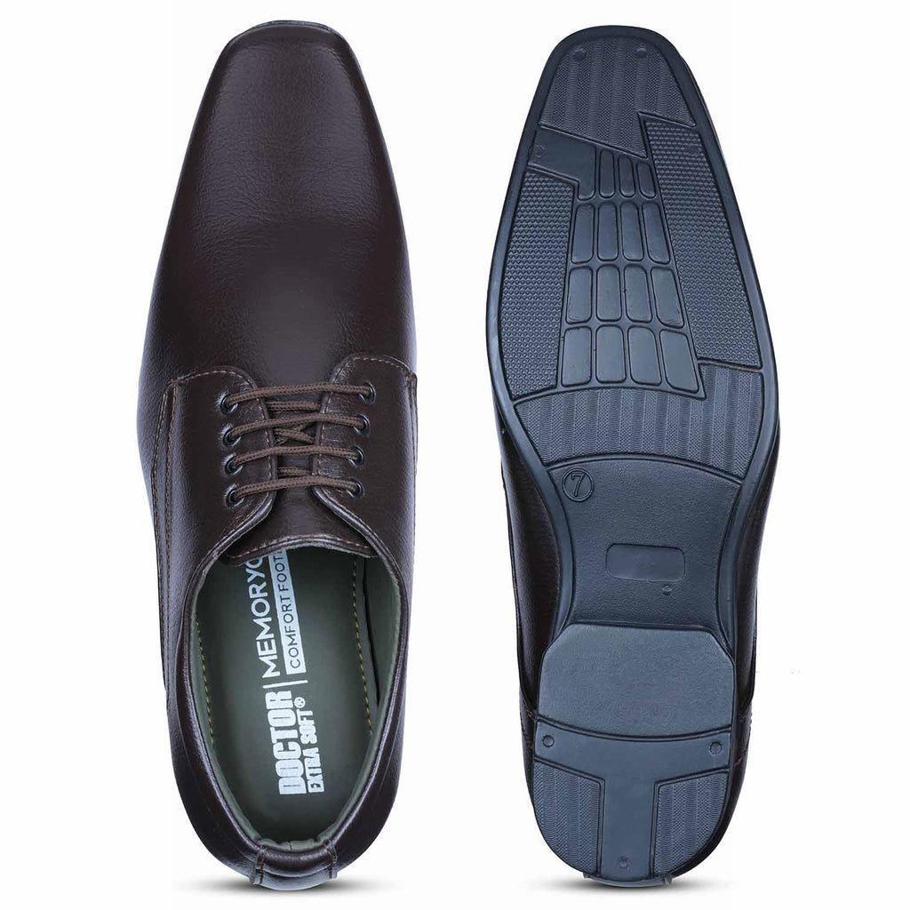 DOCTOR EXTRA SOFT Men’s Black Formal Shoes– Classic Office Business Dress Shoes, Slip On & Lace Up Style, Lightweight Cushioned Sole, Non-Slip Professional Work, Wedding,Party & Casual Footwear D-851
