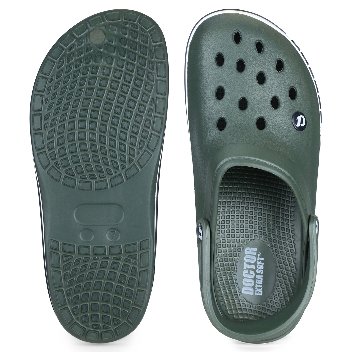 DOCTOR EXTRA SOFT D-502 Men's Ultra Soft Casual Clogs/Sandals with Adjustable Back Strap for Adult | Comfortable & Light Weight | Stylish & Anti-Skid | Waterproof & Everyday Use Mules for Gents/Boys