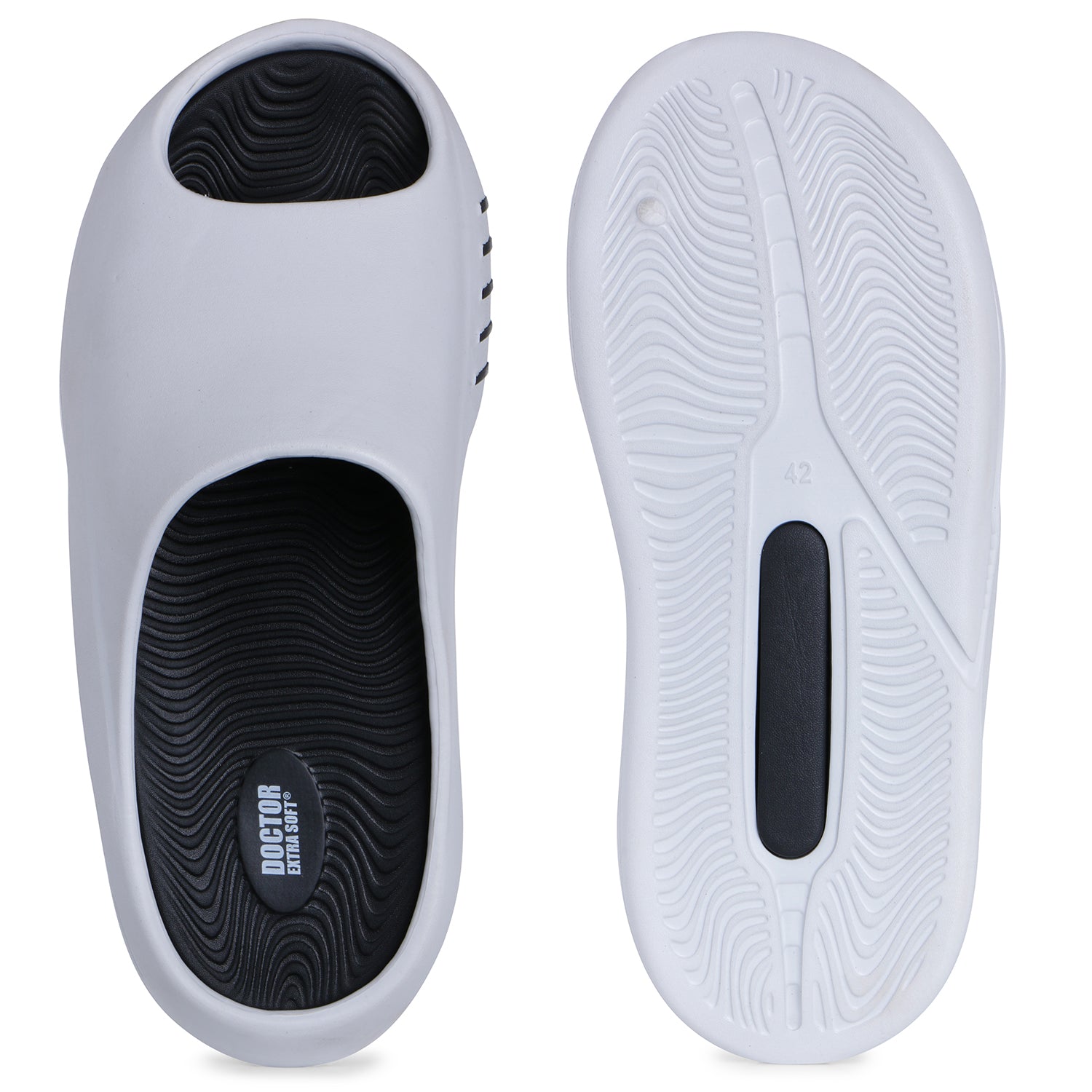 DOCTOR EXTRA SOFT D-507 Men's Classic Ultra Soft Sliders/Slippers with Cushion FootBed for Adult | Comfortable & Light Weight | Stylish & Anti-Skid | Waterproof & Everyday Flip Flops for Gents/Boys