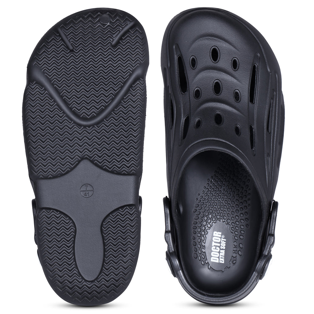 DOCTOR EXTRA SOFT D-535 Men's Premium Casual Ultra Soft Clogs/Sandals with Adjustable Back Strap for Adult | Comfortable & Lightweight| Stylish & Anti-Skid| Waterproof & Everyday Use Mules Gents/Boys