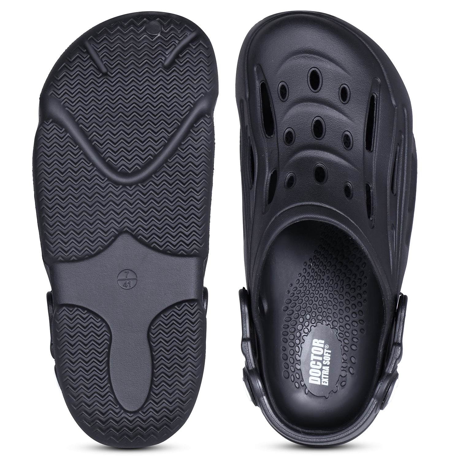 DOCTOR EXTRA SOFT D-535 Men's Premium Casual Ultra Soft Clogs/Sandals with Adjustable Back Strap for Adult | Comfortable & Lightweight| Stylish & Anti-Skid| Waterproof & Everyday Use Mules Gents/Boys