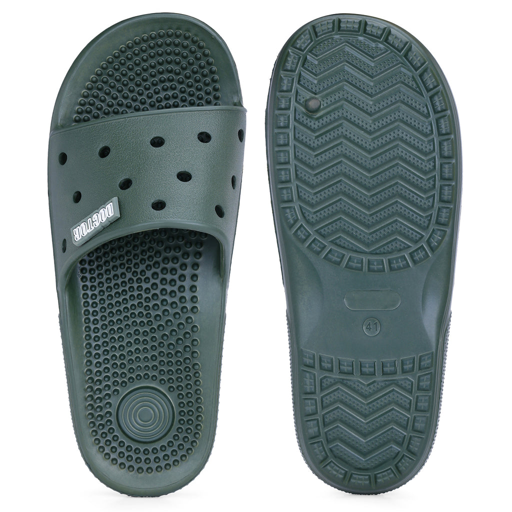 DOCTOR EXTRA SOFT D-545 Men's Orthopedic Acupressure Sliders/Slippers with Cushion FootBed for Adult| Comfortable & Light Weight | Stylish & Anti-Skid| Waterproof | Everyday Flip Flops for Gents/Boys