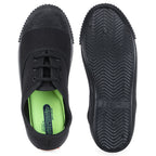DOCTOR EXTRA SOFT D-3004 Uniform Tennis Canvas School Shoes with Laces Black & White for Boys & Girls | Memory Foam Cushion & Anti-Bacterial Technology| Lightweight | Comfortable| Durable & Anti-Skid
