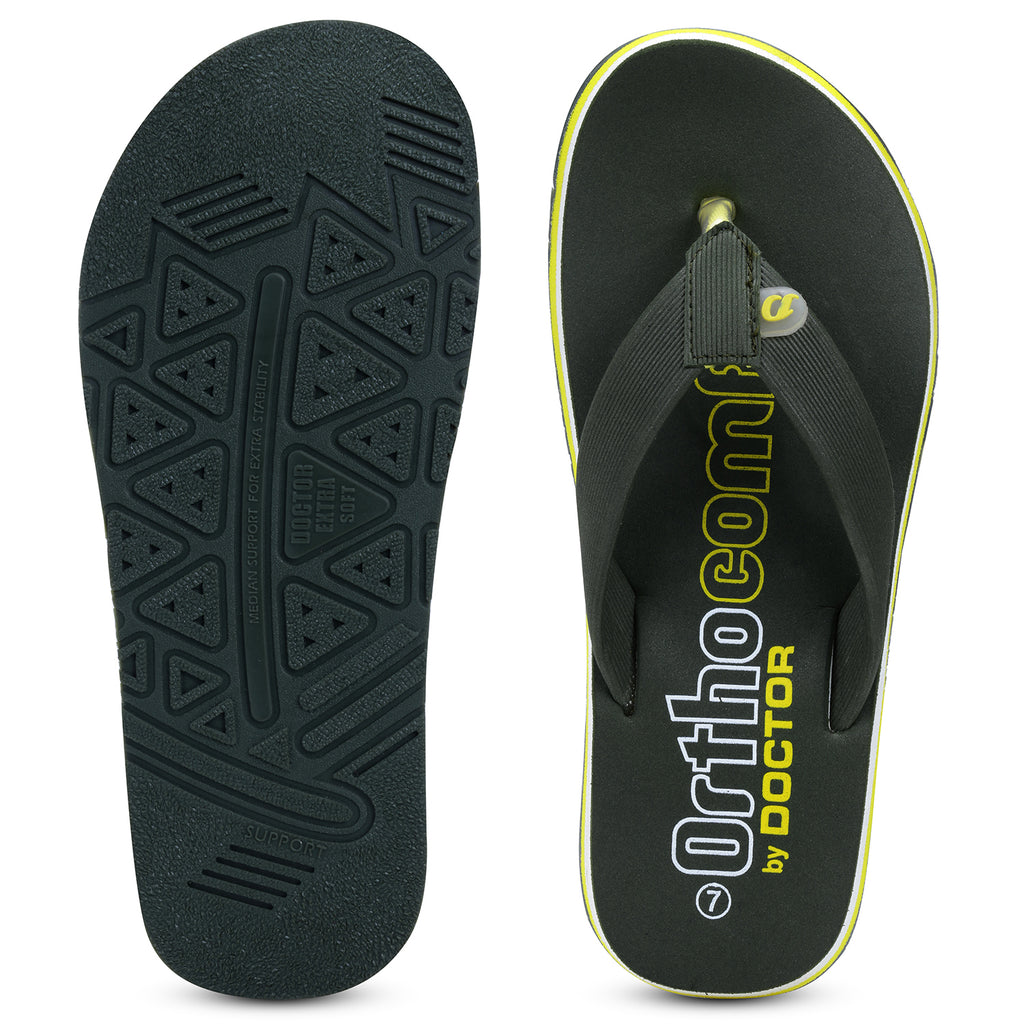 DOCTOR EXTRA SOFT D-36 Men's Orthopedic TPR Slippers with Cushion FootBed for Adult| Stylish & Anti-Skid| Comfortable & Light Weight| Casual Durable Waterproof Everyday Dr. Home Flip Flops Gents Boys