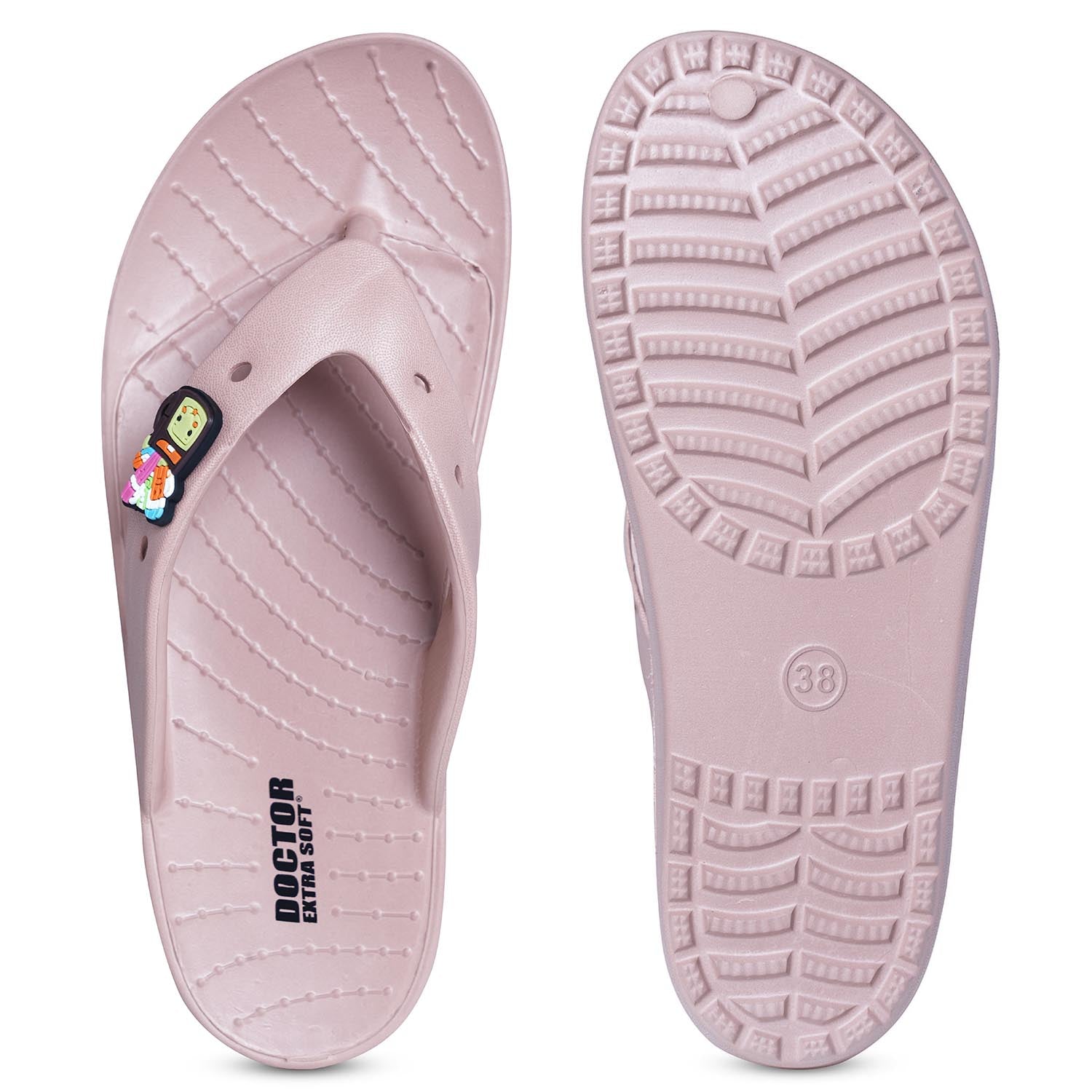 DOCTOR EXTRA SOFT Women’s Orthopedic Flip Flops | Ultra Soft Cushion Footbed | Lightweight Anti-Skid Slippers | Comfortable Daily Wear Chappal for Ladies & Girls| Stylish Hot Pink Thong Sandals D-558