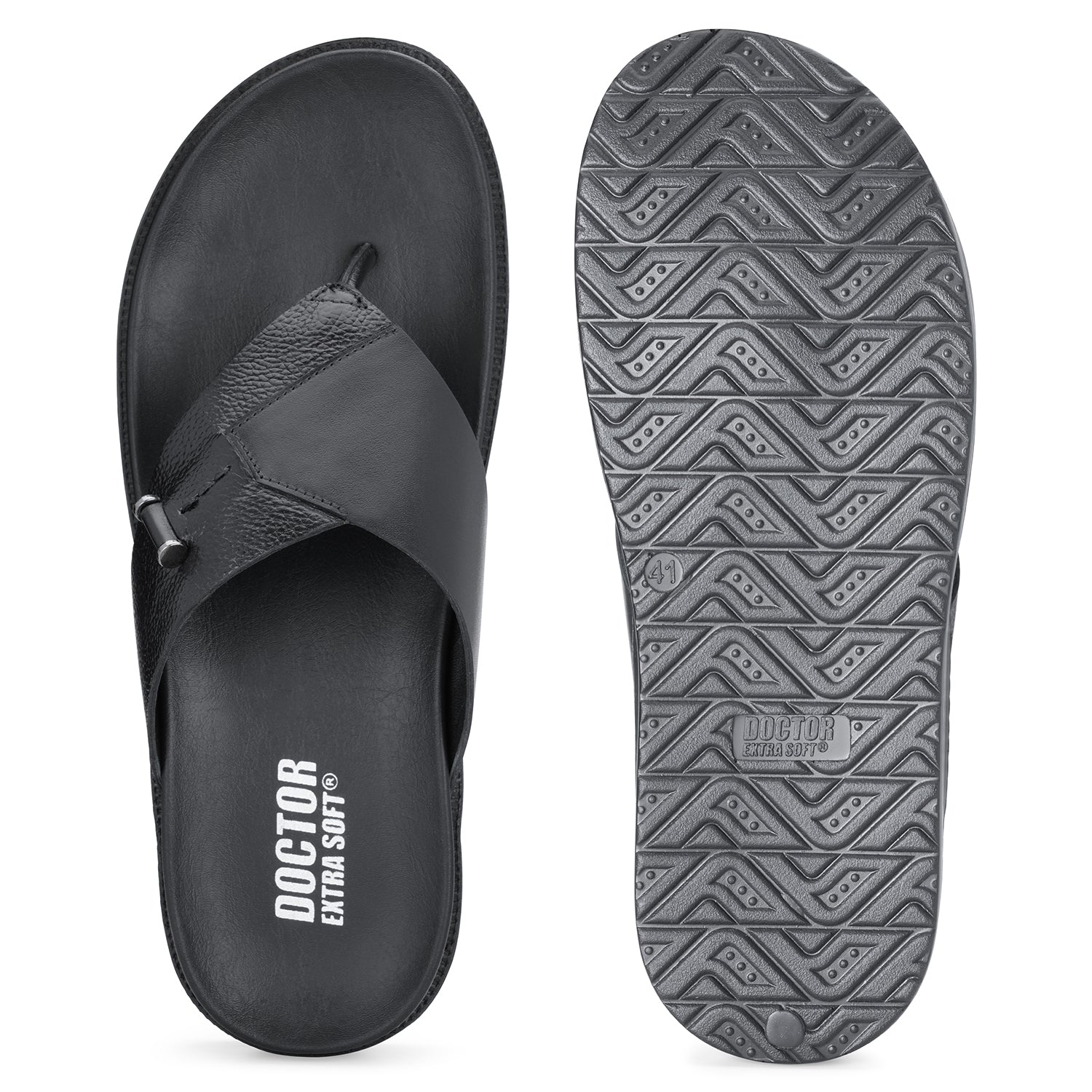 DOCTOR EXTRA SOFT Men's Flip Flops | Memory Foam, Lightweight, Cushioned | F-2