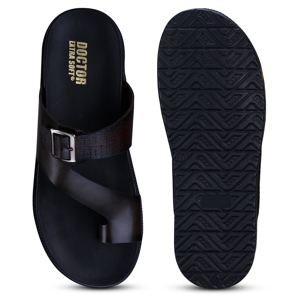 DOCTOR EXTRA SOFT F-1 Men's Leather Thong Sandals — Genuine Leather & Anti-Skid