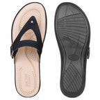OCTOR EXTRA SOFT Women's Flat Comfortable Memory Foam Slippers/Flip-Flops Fashion Stylish Casual Diabetic Orthopedic Lightweight Synthetic Slip-on Sandals with Adjustable Strap for Girls/LadiesD-623