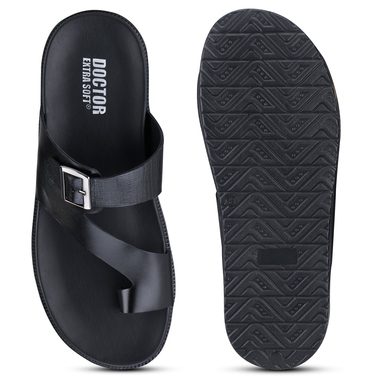 DOCTOR EXTRA SOFT F-1 Men's Leather Thong Sandals — Genuine Leather & Anti-Skid