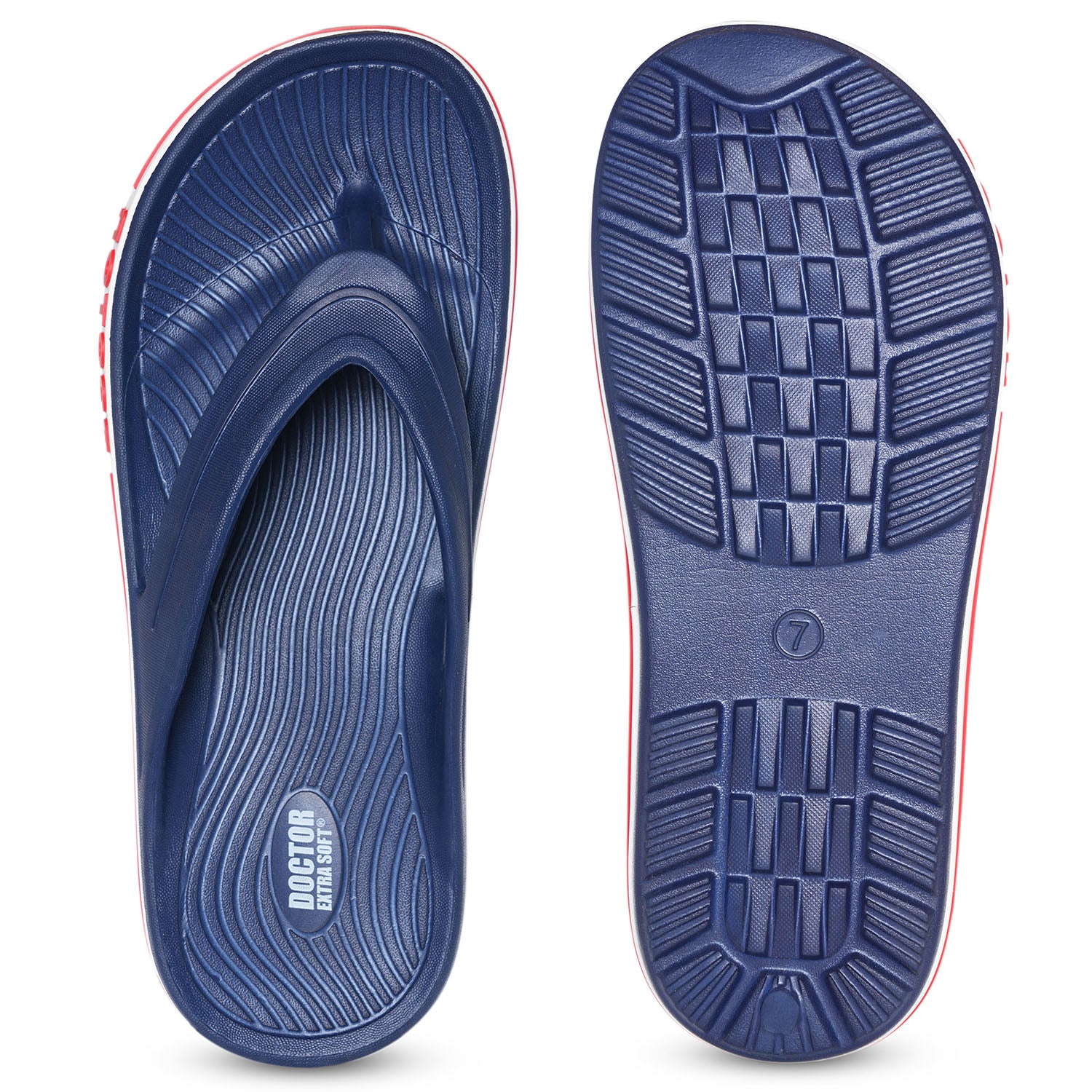 DOCTOR EXTRA SOFT D-553 Men's Classic & Premium Casual Flip Flops with Soft Acupressure for Adult | Comfortable & LightWeight| Stylish & Anti-Skid |Waterproof Everyday Cushion Slippers for Gents/Boys