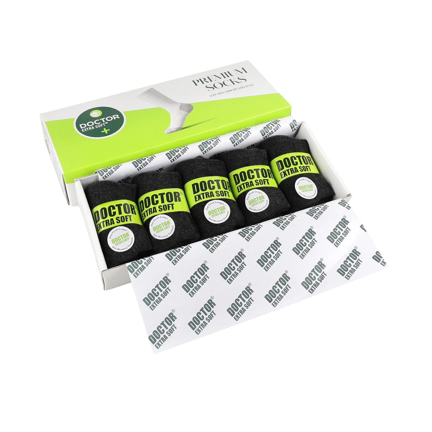 DOCTOR EXTRA SOFT D-302 Men's Premium Cushioned Cotton Ankle Socks| Half Terry,Odour-Free & Breathable| Ideal For Sports,Sneaker,Running,GymTraining,Athletic| Everyday Use Gent's/Boys PACK OF 5 (Free Size)