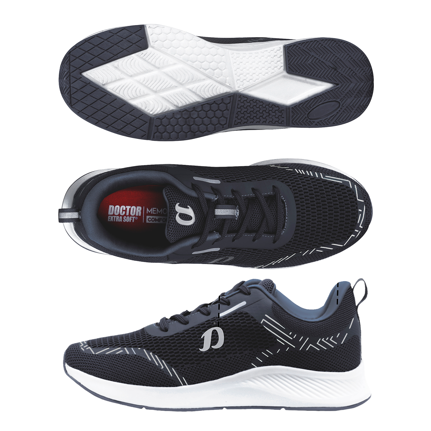 DOCTOR EXTRA SOFT D-2010 Men's Running Shoes — Memory Foam & Lightweight