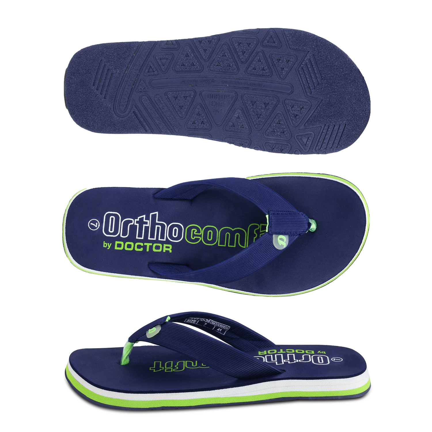 DOCTOR EXTRA SOFT D-36 Men's Flip Flops — Cushion Footbed & Orthopedic