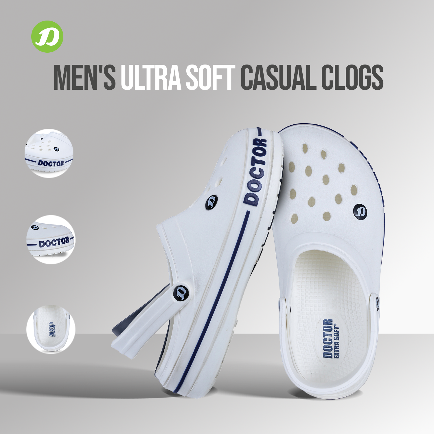 DOCTOR EXTRA SOFT D-502 Men's Clogs — Ultra Soft & Anti-Skid