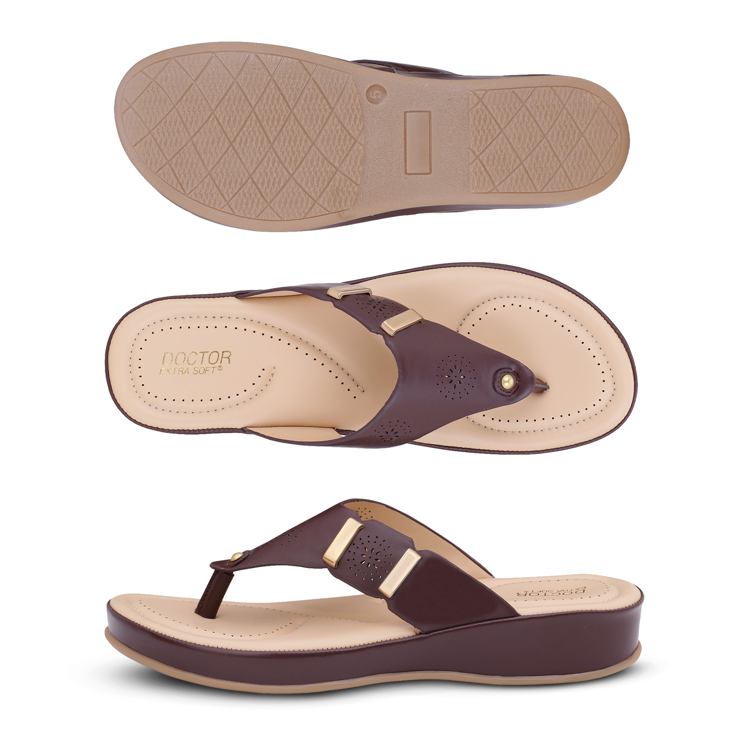 DOCTOR EXTRA SOFT ART-617 Women's Thong Slippers — Memory Foam & Lightweight