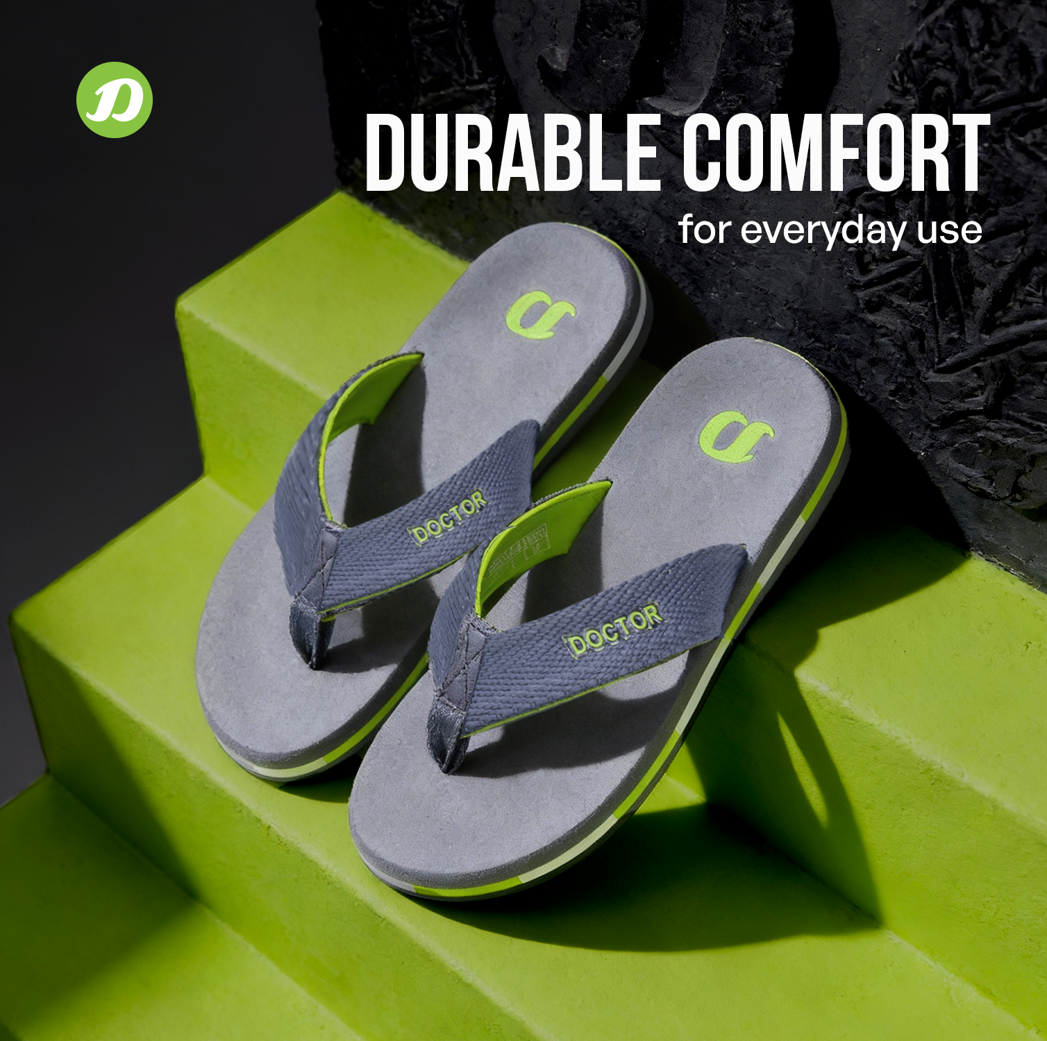 DOCTOR EXTRA SOFT D-35 Men's Flip Flops — Cushion Footbed & Orthopedic