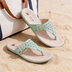 DOCTOR EXTRA SOFT Women’s Orthopedic Flat Sandals | Comfortable Slip-On Diabetic Flip-Flops with Memory Foam | Lightweight Casual Cushioned Daily Wear Slippers with Adjustable Strap for Girls D-627