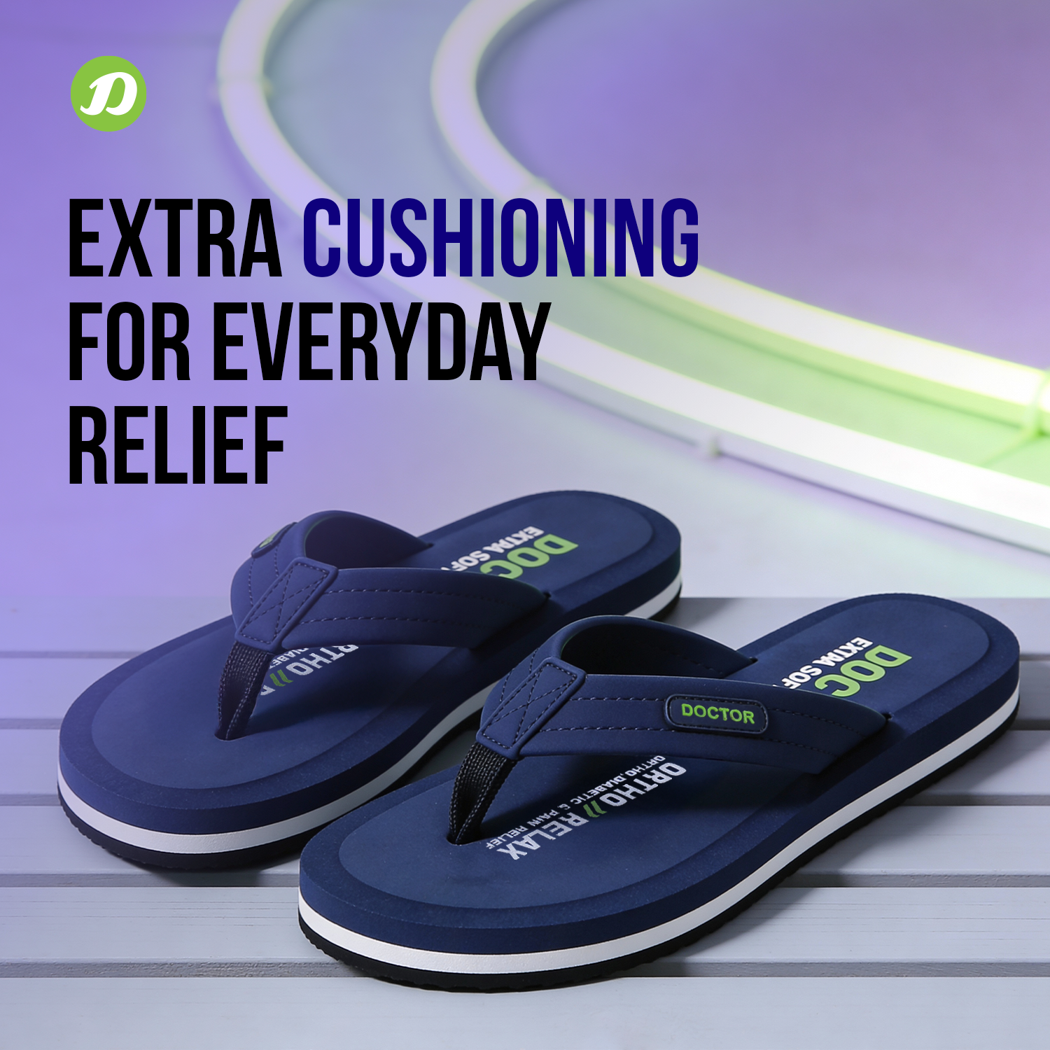 DOCTOR EXTRA SOFT D-32 Men's Slider Slippers — Memory Foam & Lightweight